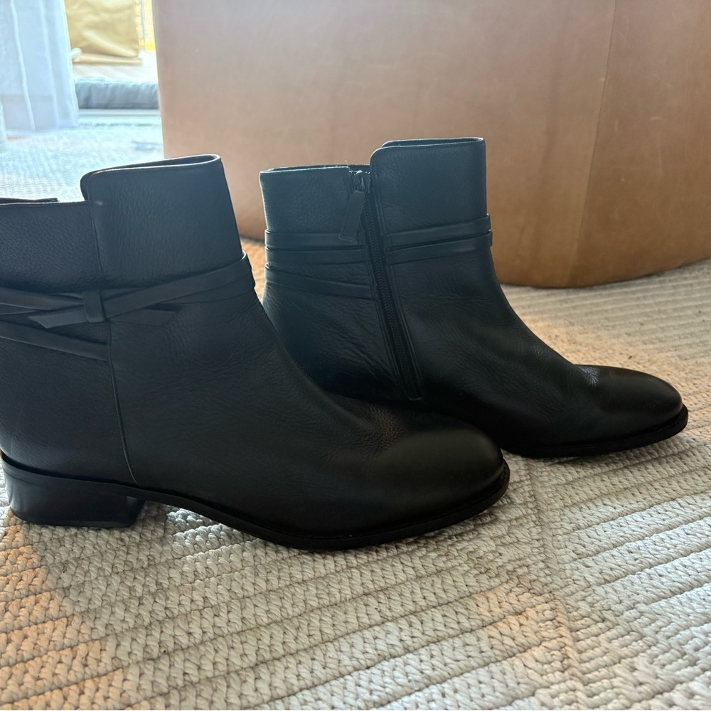 Talbots Tish Wrap Tie Pebbled Leather Women’s Ankle Boots